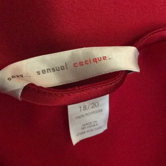 Vintage Red Chiffon Satin Full Sweep Long Maxi Nightgown Slip Dress Lingerie
